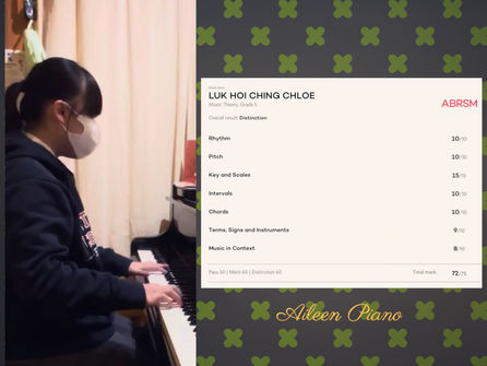 Grade 5 Music Theory Exam Distinction 72/75 Marks