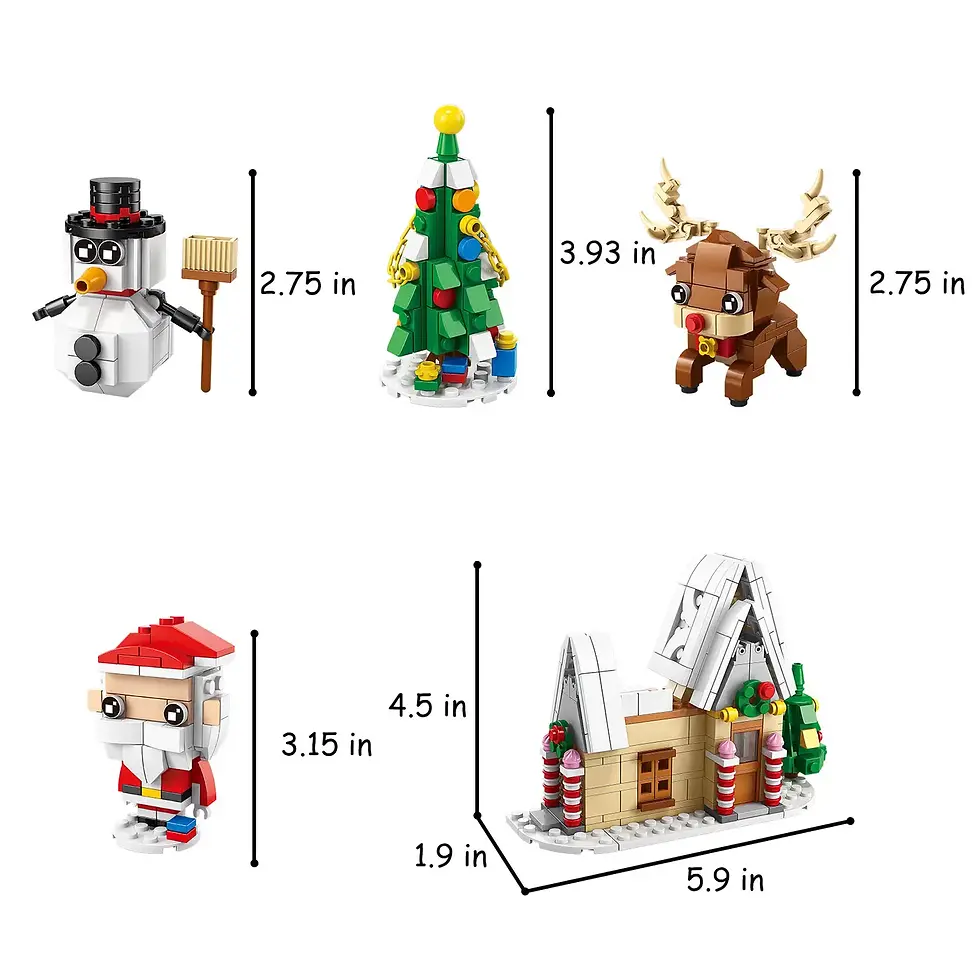 Thumbnail: 5Pcs Christmas Building Sets Blocks Santa/Snowman/Reindeer