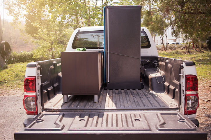 pickup truck, partially filled