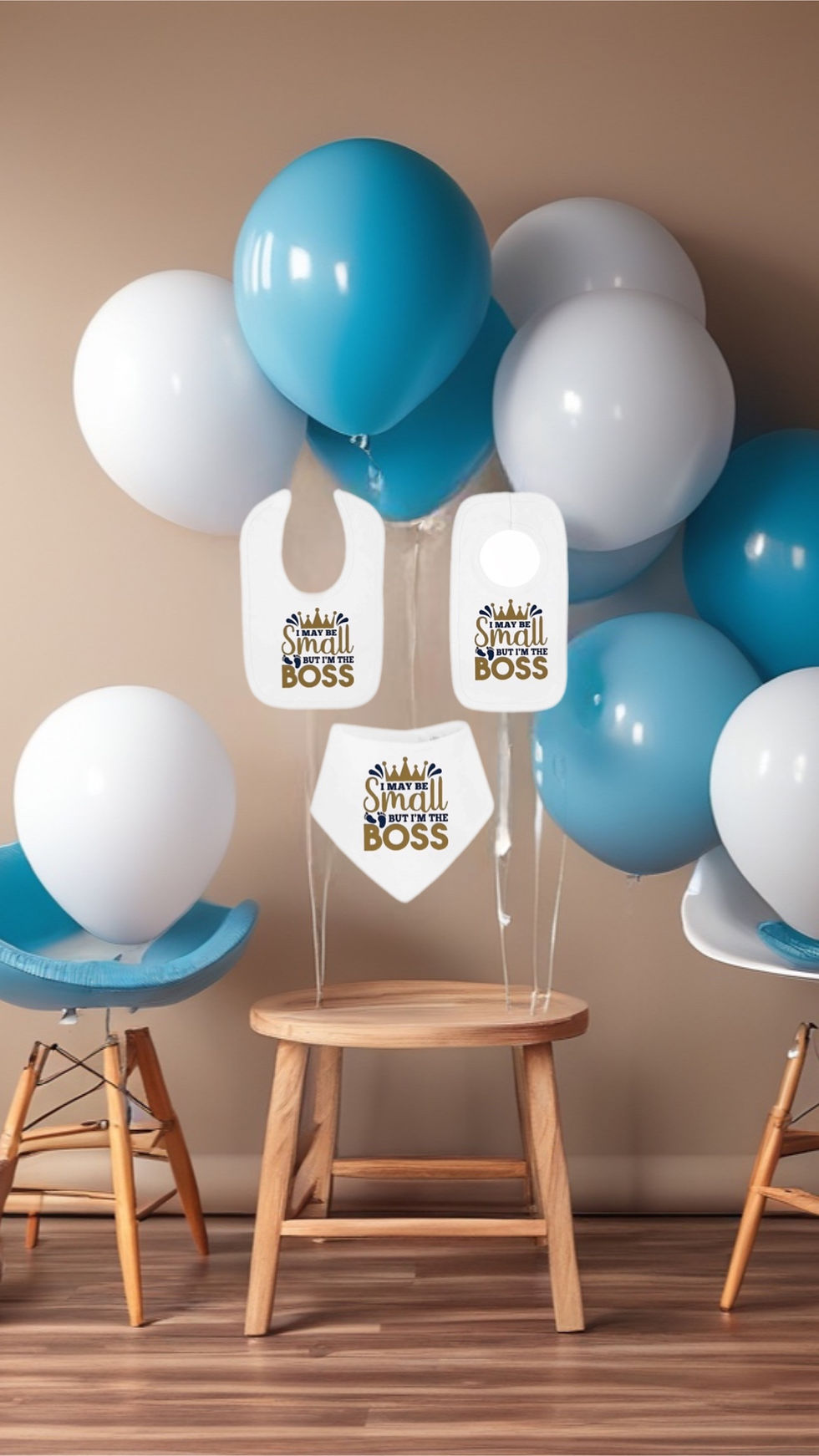 Baby Boys Bib “I May Be Small But I’m The Boss”