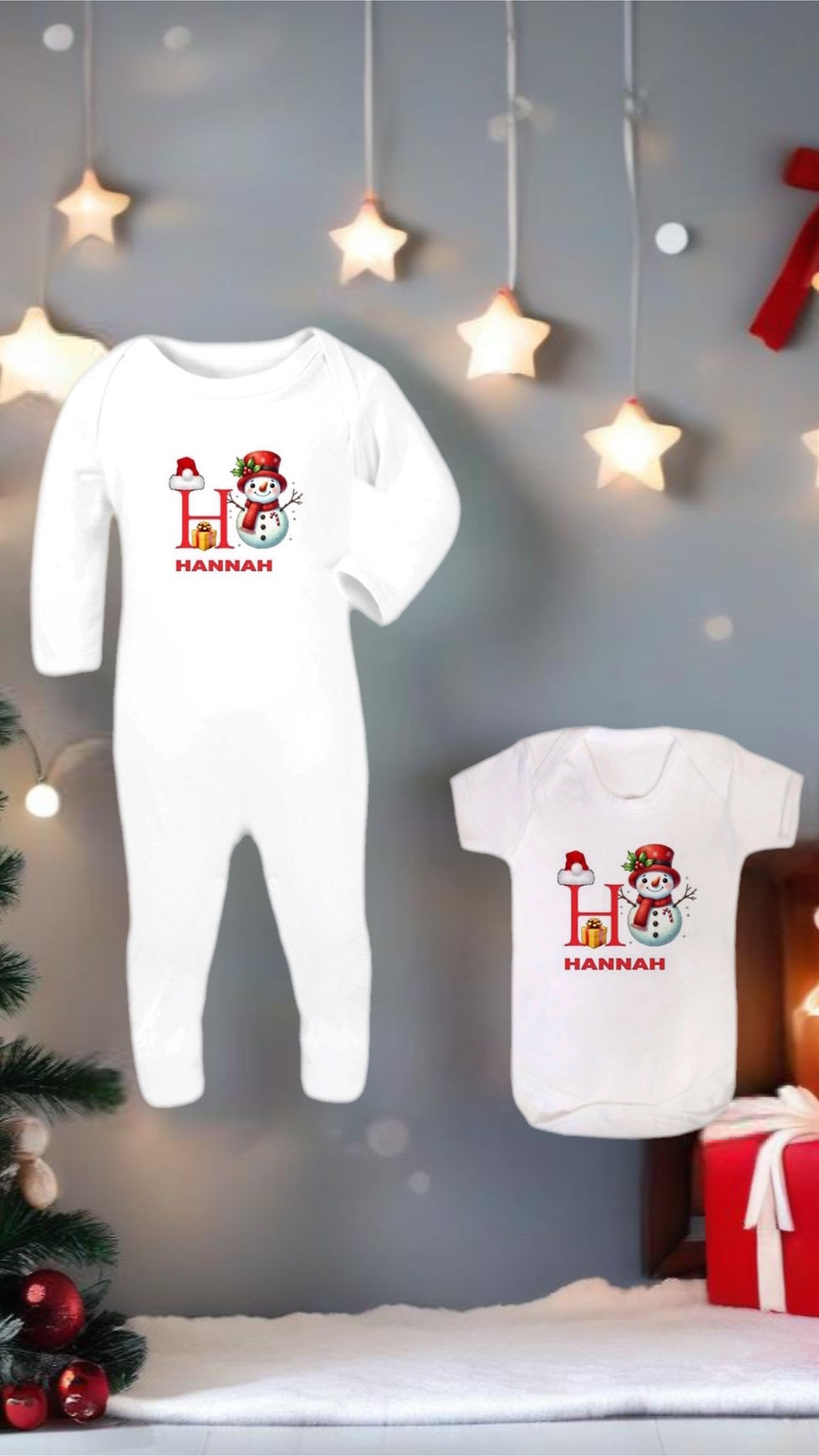 Personalised Baby Girls Snowman 2 Piece Gift Sets