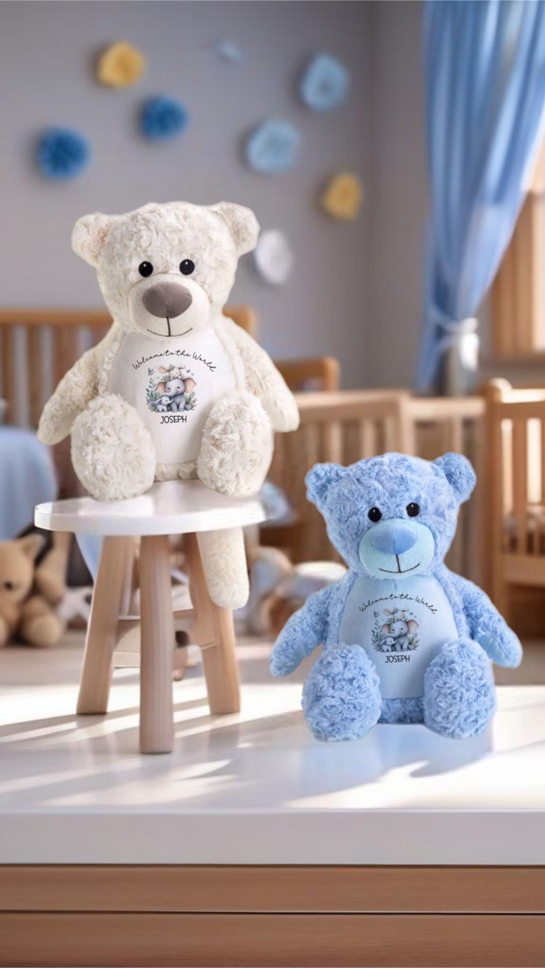 Personalised Baby Boys Welcome to The World Tummi Bears 