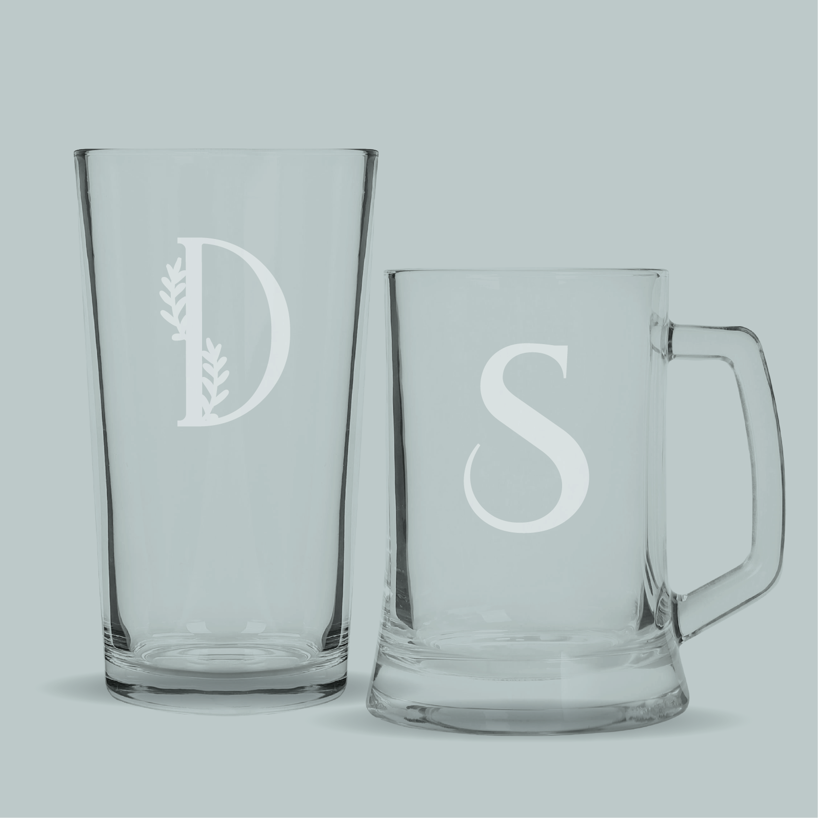 Monogramed Beer Glasses