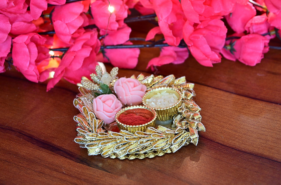 Thumbnail: Blissful Karwa Chauth Golden Pooja Thali Hamper
