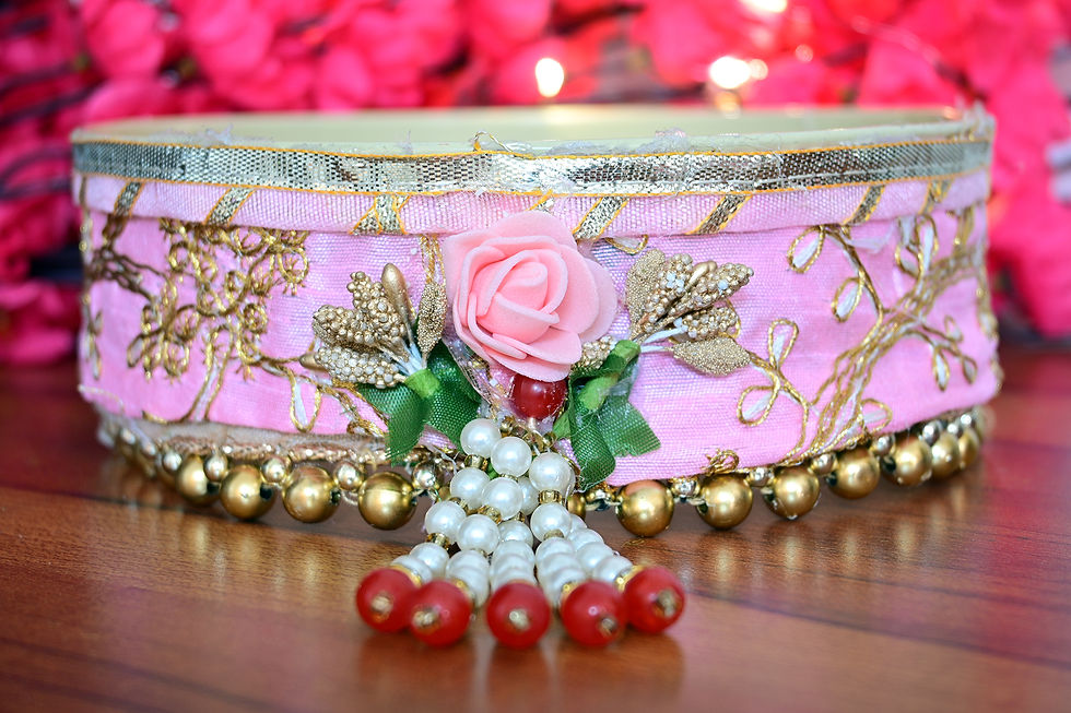 Thumbnail: Blissful Karwa Chauth Golden Pooja Thali Hamper