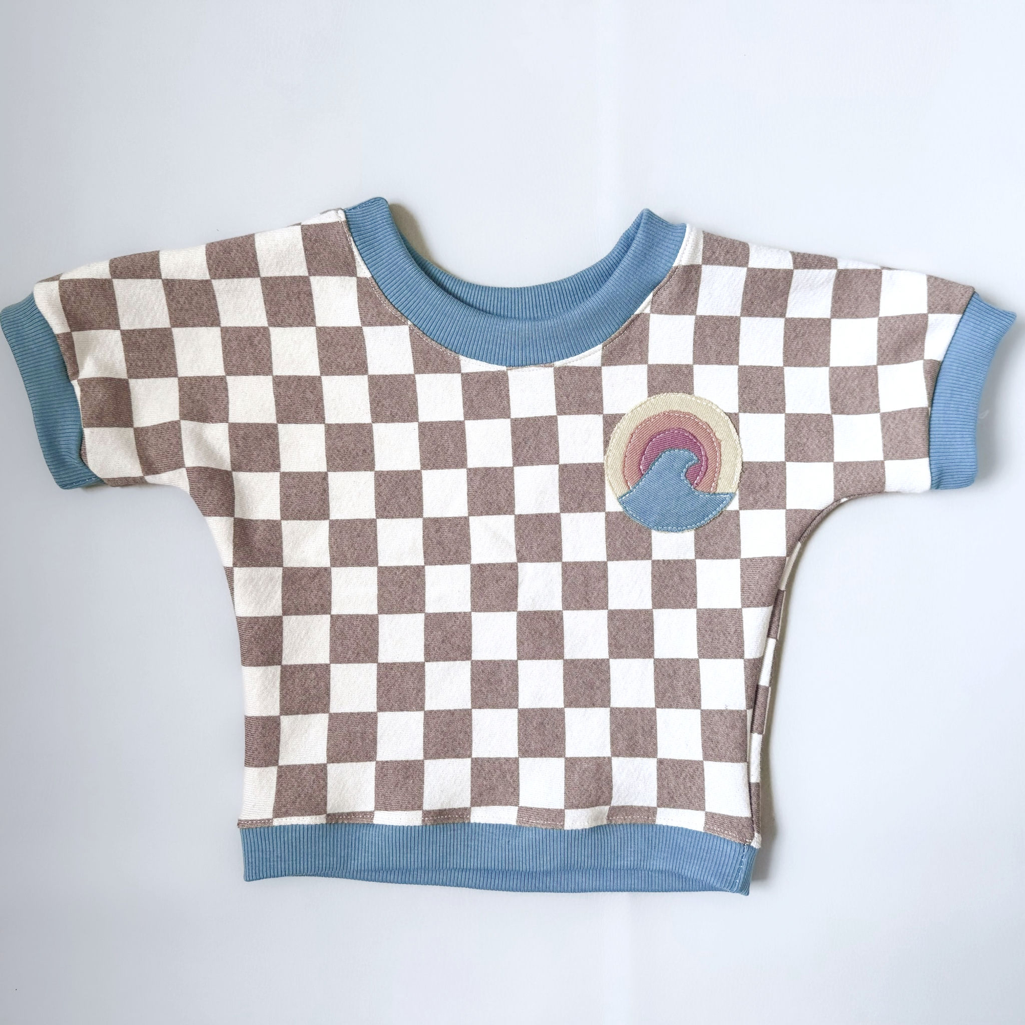 0-3 Months Retro Tee - Tan Check