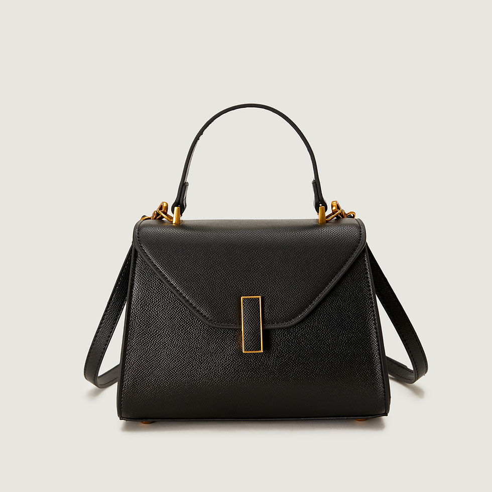 Thumbnail: Front view of structured black midtown top handle bag