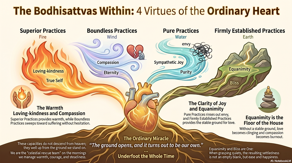 Infographic on the Four Bodhisattvas of the Earth