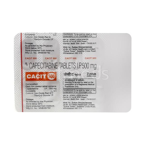 Cacit Tablet (Capecitabine), containing the active ingredient Capecitabine, is an effective medication used-Take Ivermectin™