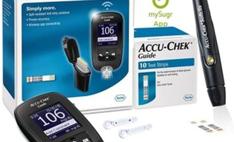 Accu-Chek Guide Wireless Blood Glucose Monitoring System Glucometer with 10 Test Strips Free-Pharmacy⁹