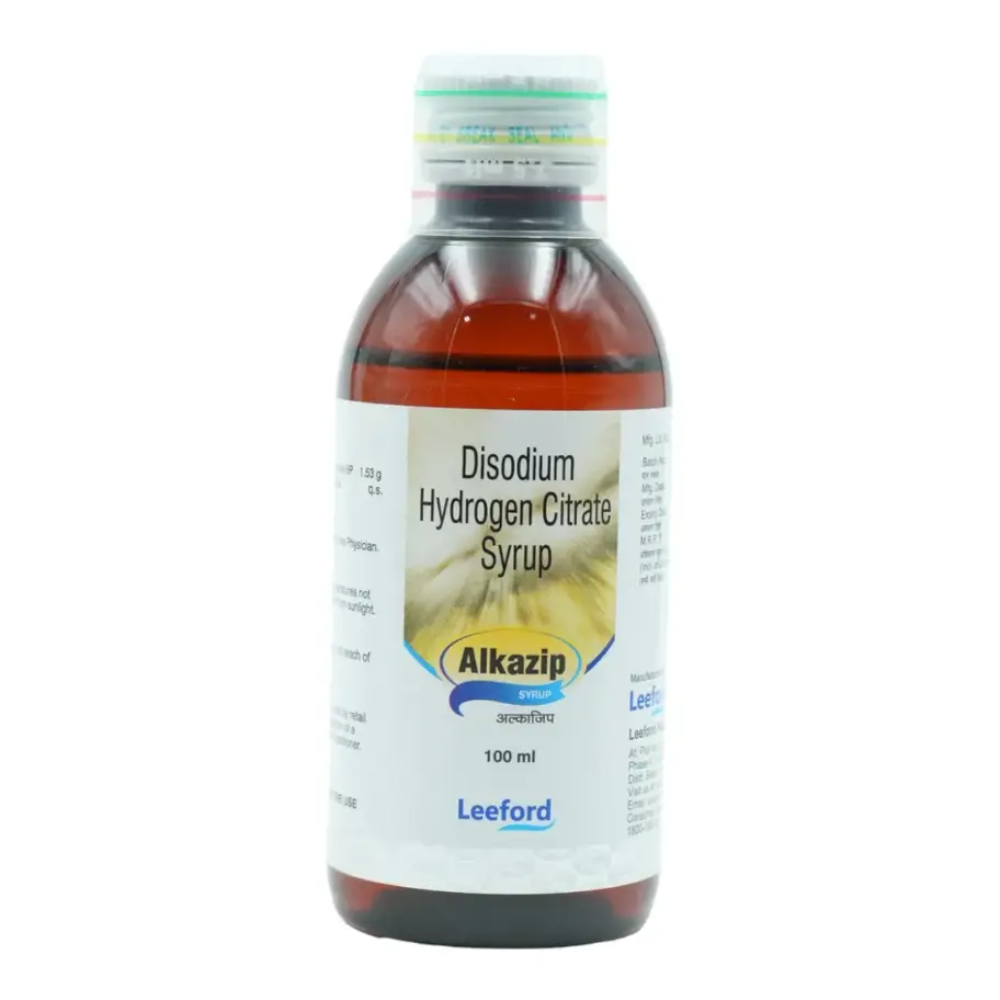 Alkazip Syrup(Disodium Hydrogen Citrate), which is used to treat urinary tract infections and kidney stones-Pharmacy⁹