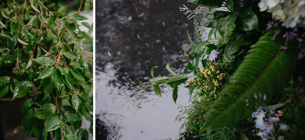 Rainy wedding day photographed by Nicole Leanne Photography.