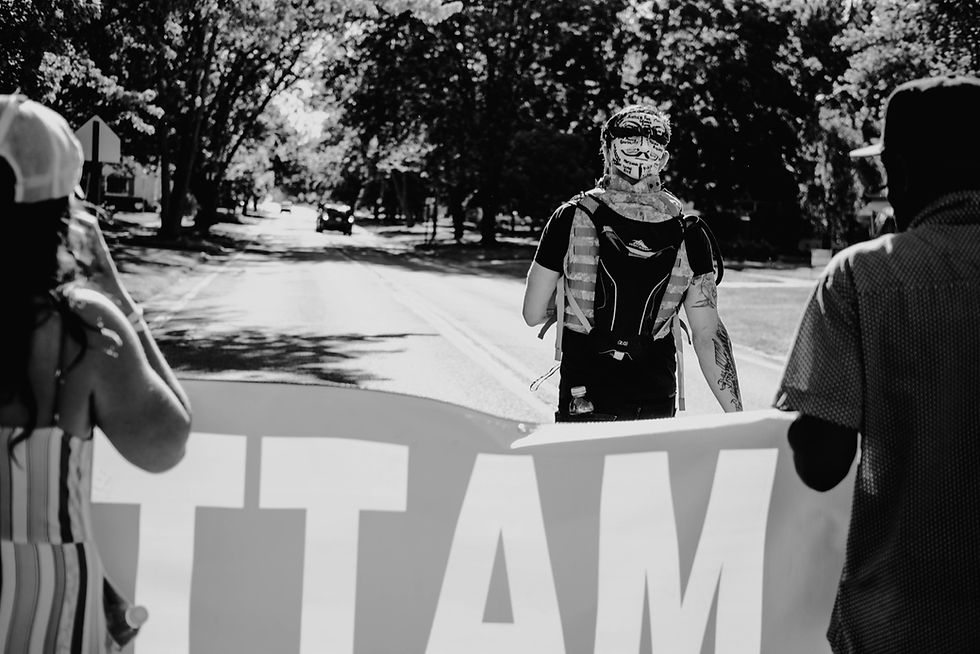 2020 Protest lead with large black lives matter banner in Berkley Michigan