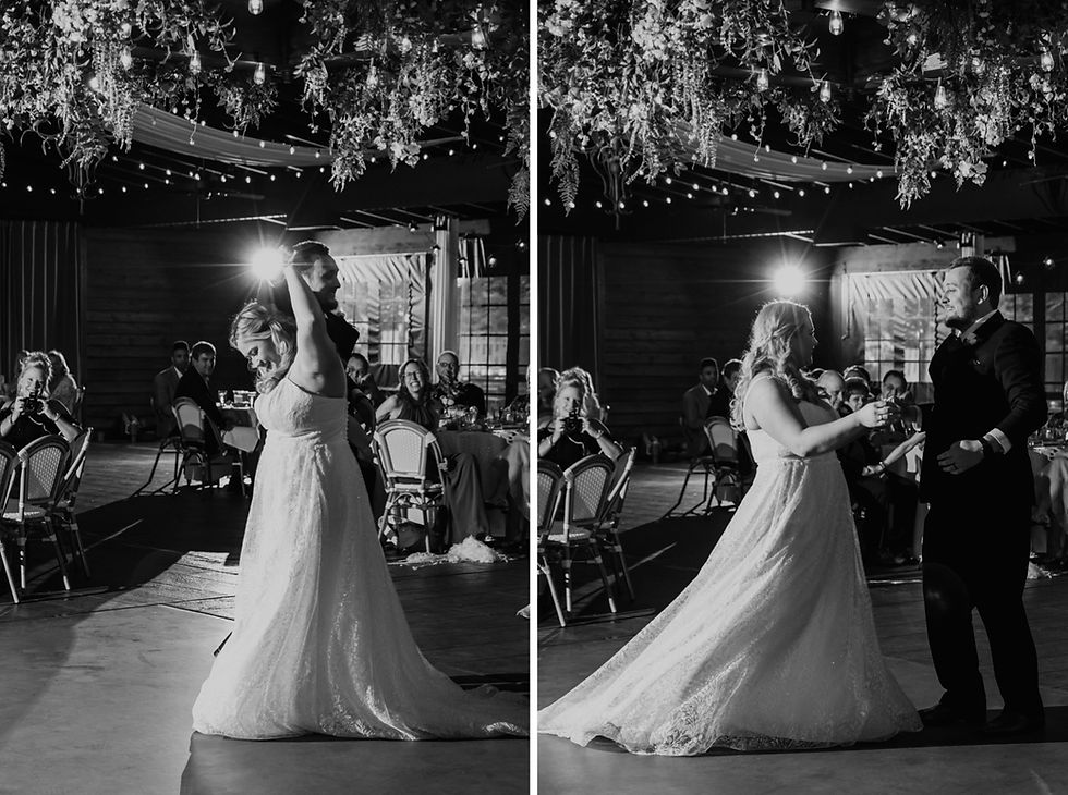 Bride and groom share first dance together. Michigan wedding photography by Nicole Leanne Photography