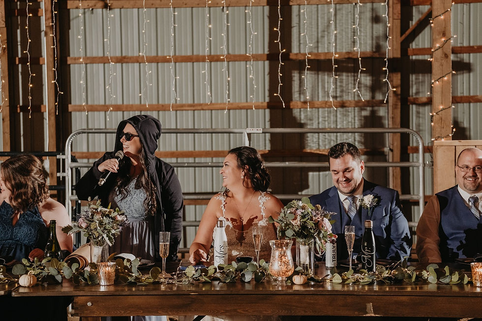 Allentown Michigan barn wedding speech from maid of honor