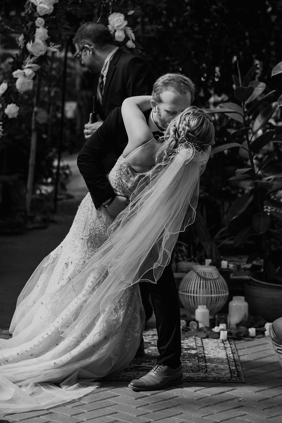 Wedding ceremony at Metro Detroit greenhouse. Michigan wedding photography by Nicole Leanne Photography