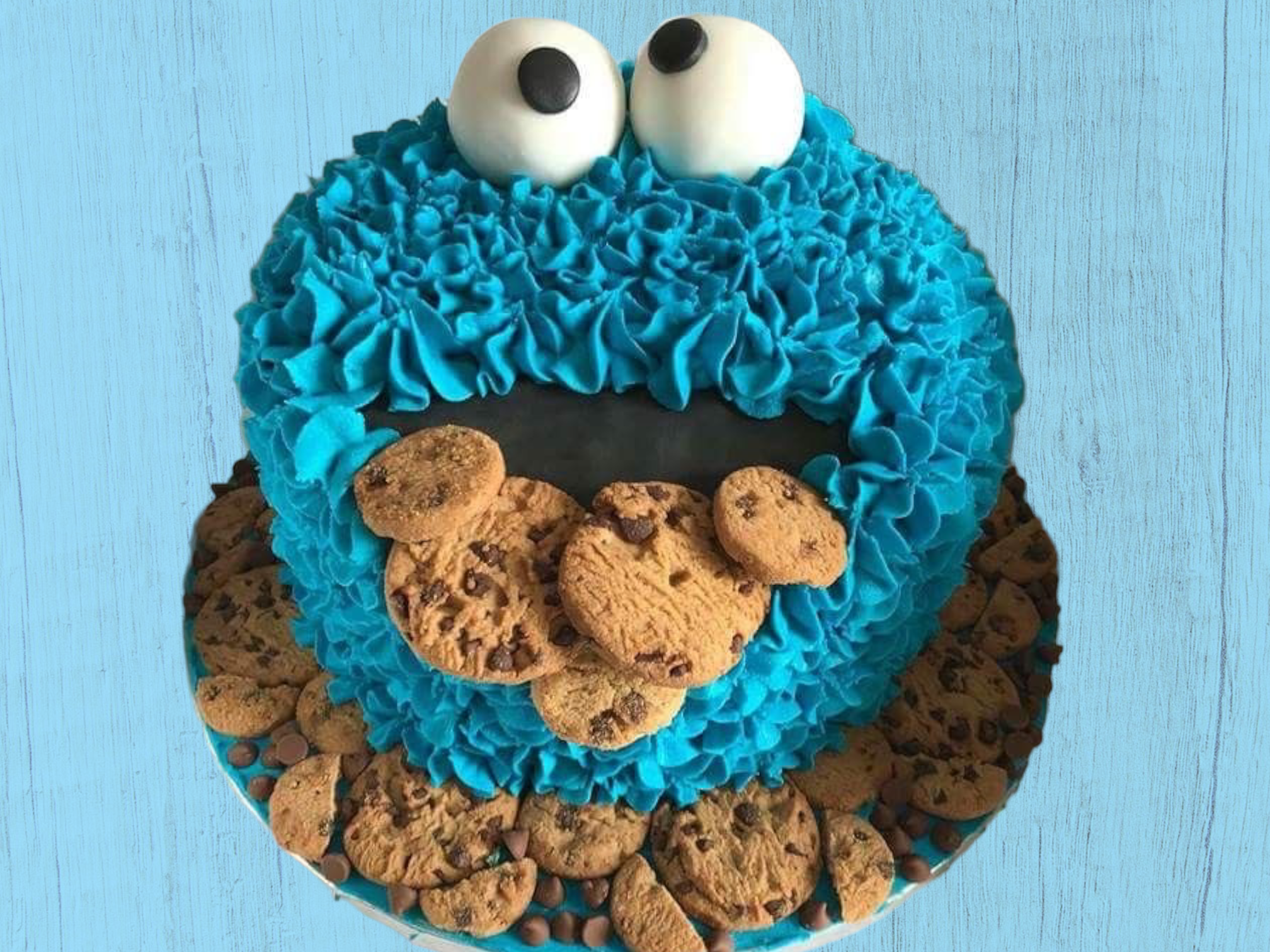 6 kişilik Cookie Monster Bento Cake