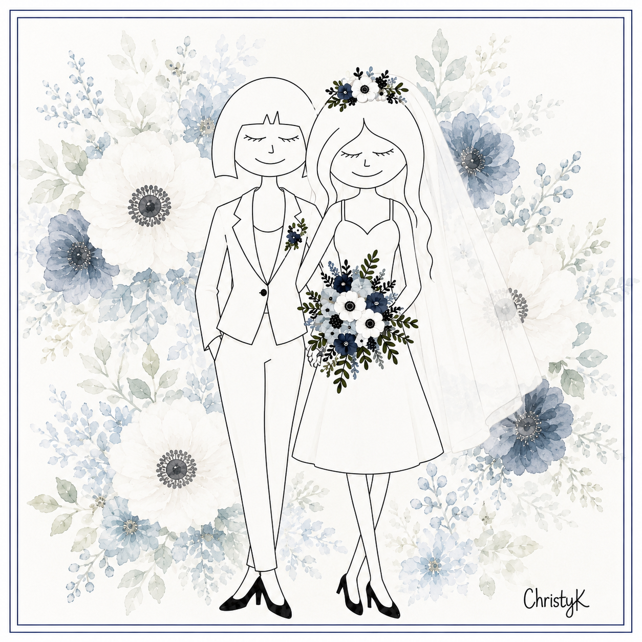 Newlyweds -Blue Flower (Mini)