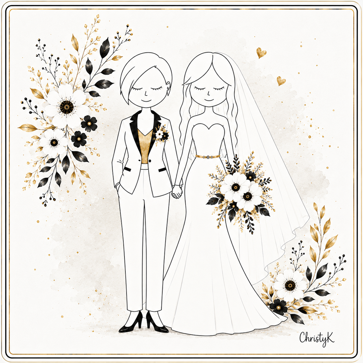 Newlyweds - Black and Gold Wallpaper (Mini)