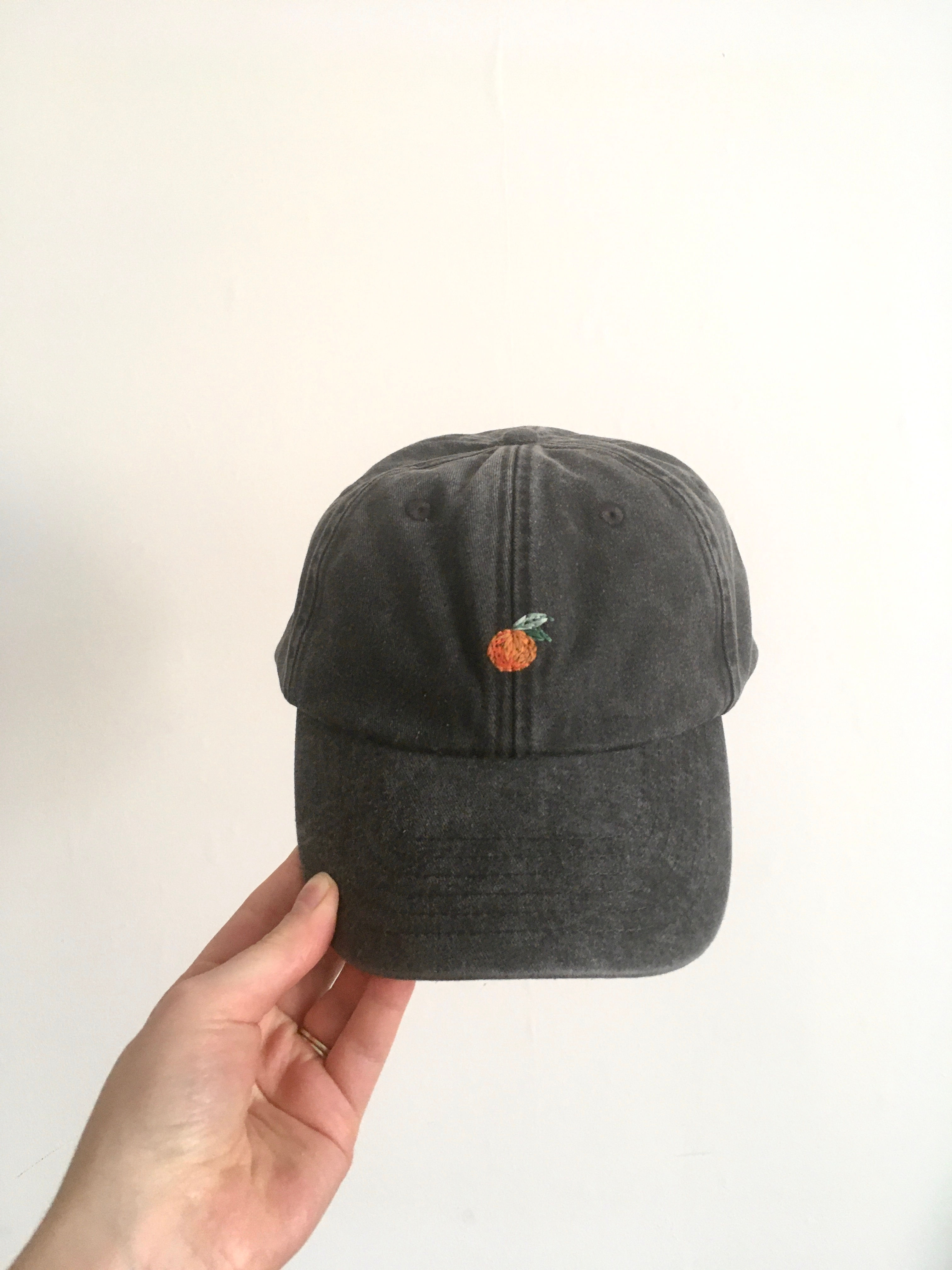 Orange Embroidered Cap - Ready to Ship
