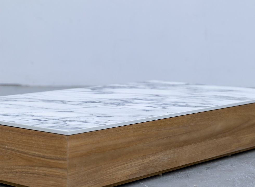 Thumbnail: Neo Calacutta Marble & Teak Coffee Table