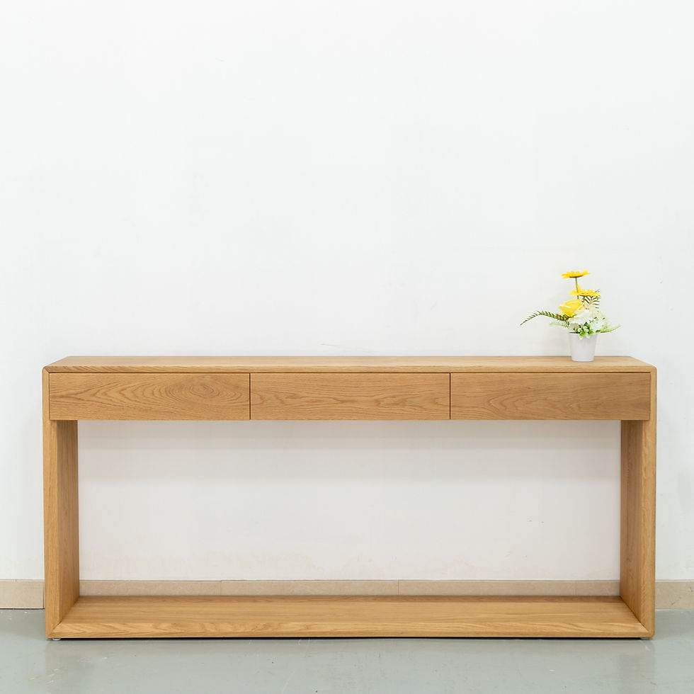 Solid oak wood console table with drawers in dubai