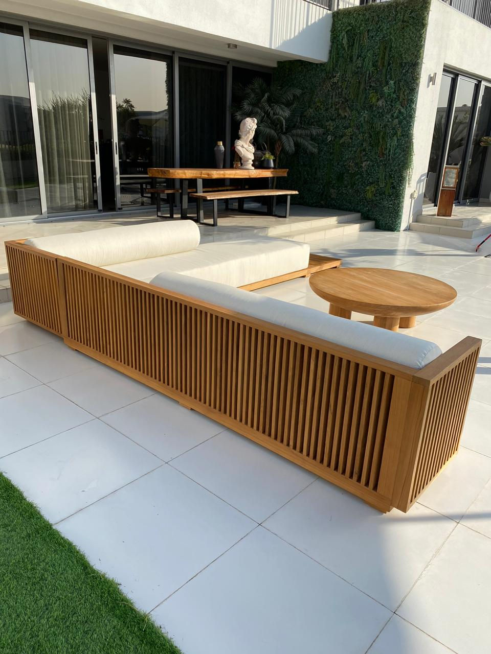 Thumbnail: L Shaped Outdoor Teak Sofa Dubai