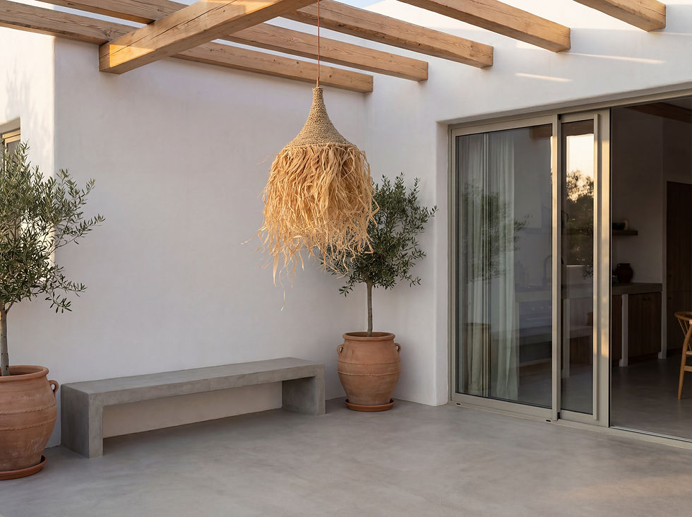 Palm Tassel Rattan Pendant Light in Dubai