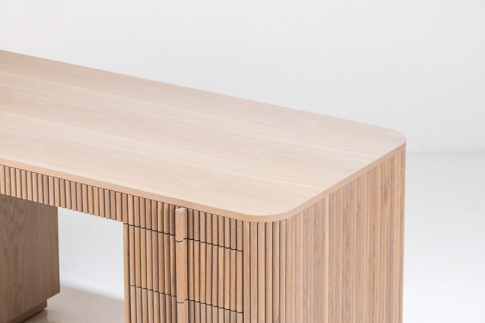 Thumbnail: Luxury oak veneer home office desk in Dubai – Kira Home Office Desk by Adams Furniture