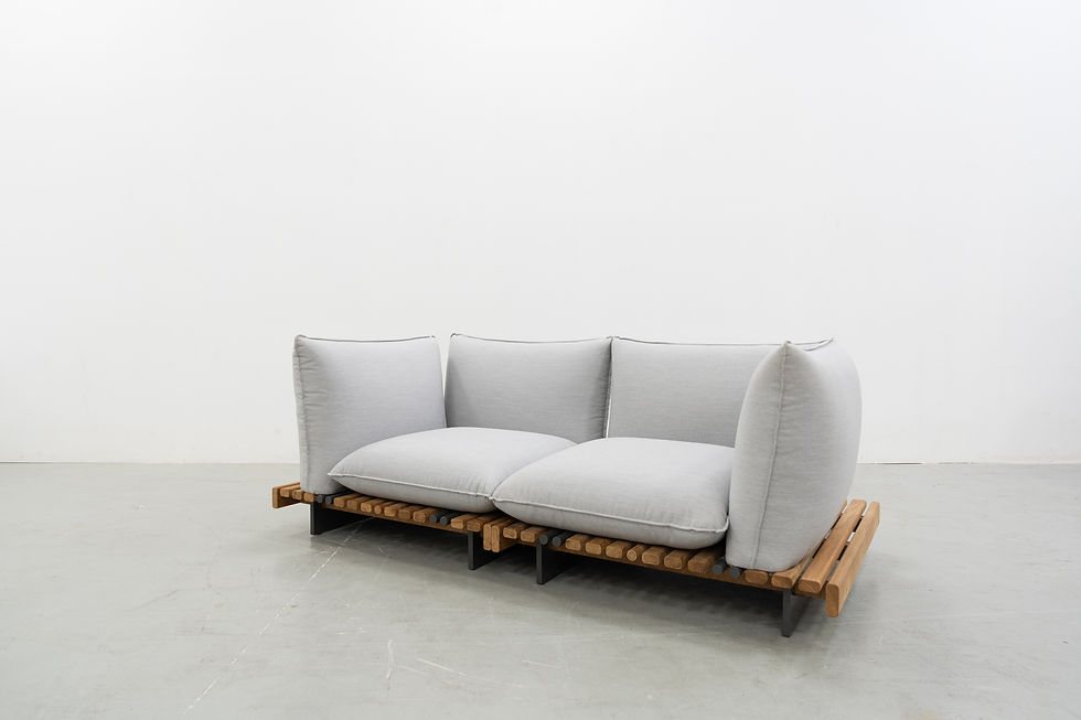 Aluminum & Teak wood Outdoor Sofa in Dubai