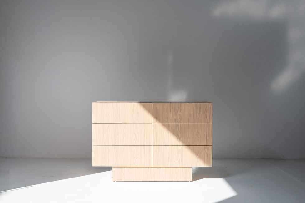Thumbnail: Loxley oak sideboard in Dubai with minimalist oak veneer finish by Adams Furniture