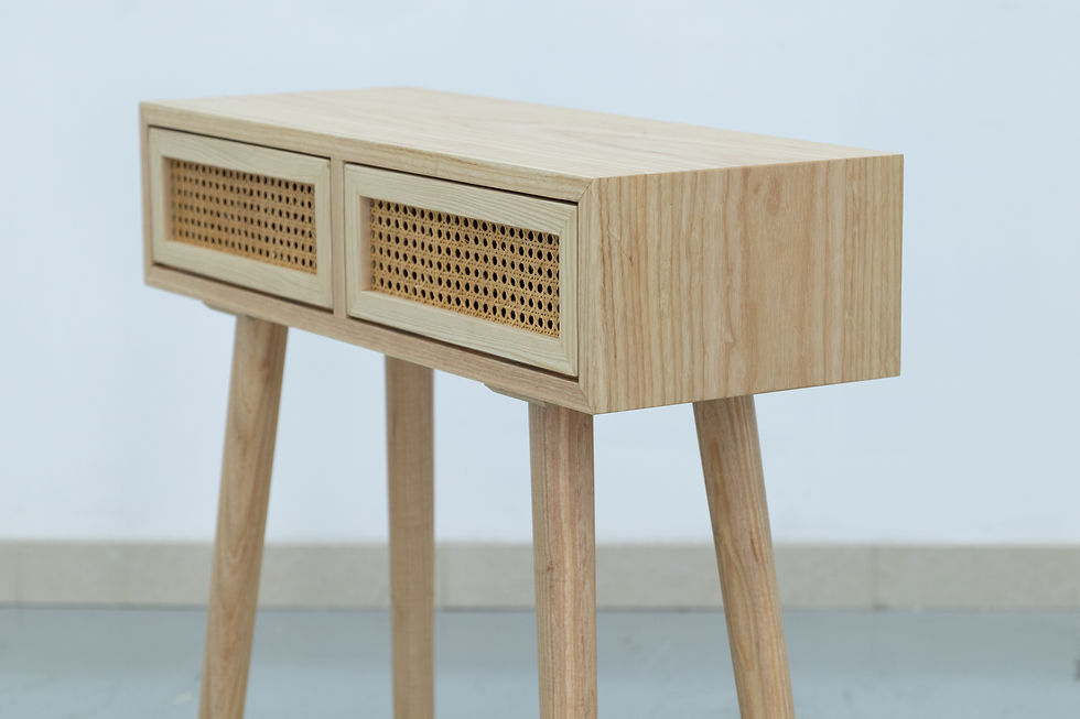 Thumbnail: Solid Ashwood & Cane Rattan  Door Console Table in Dubai