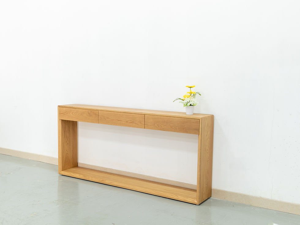 Thumbnail: Solid oak wood console table with drawers in dubai