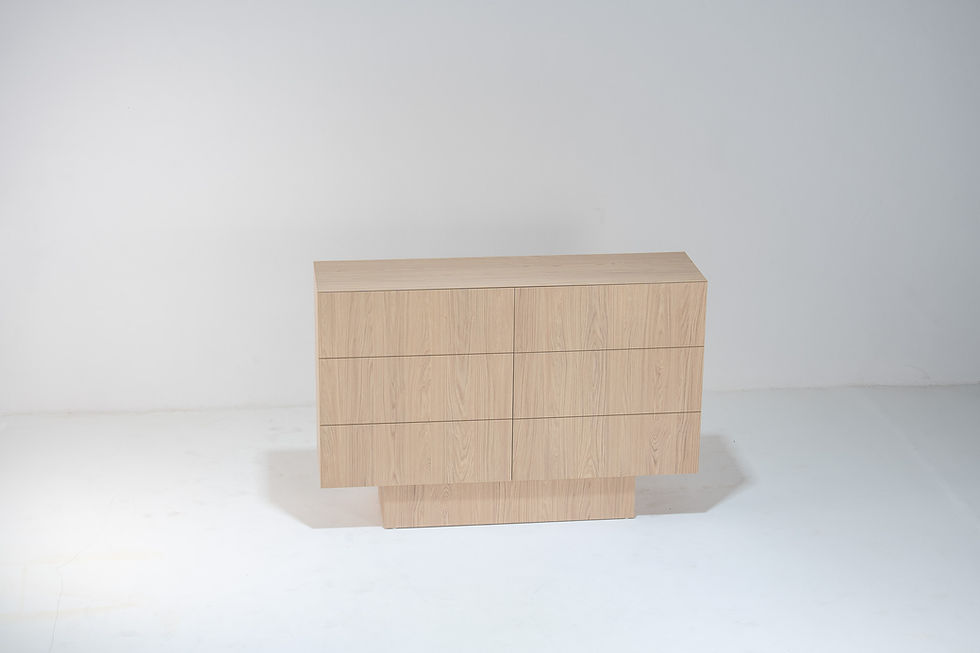 Thumbnail: Loxley oak sideboard in Dubai with minimalist oak veneer finish by Adams Furniture