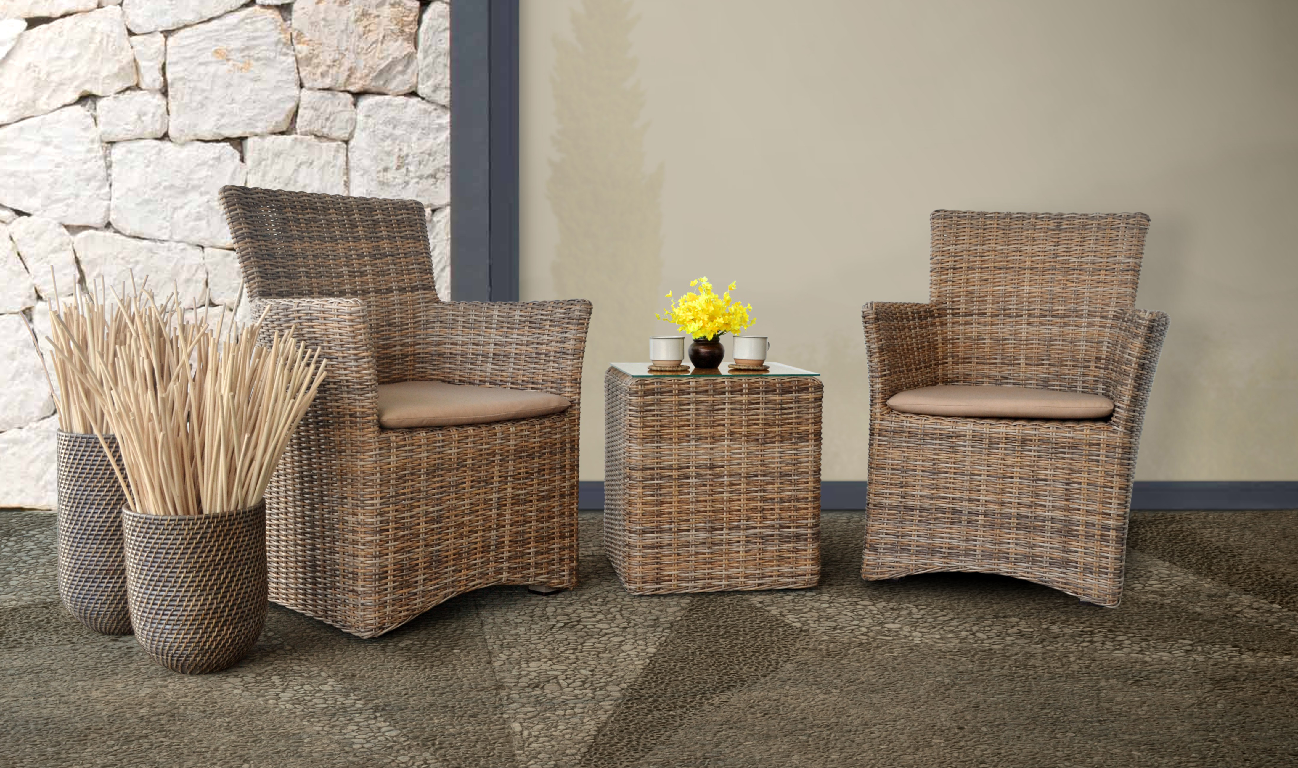 Natural Rattan Set