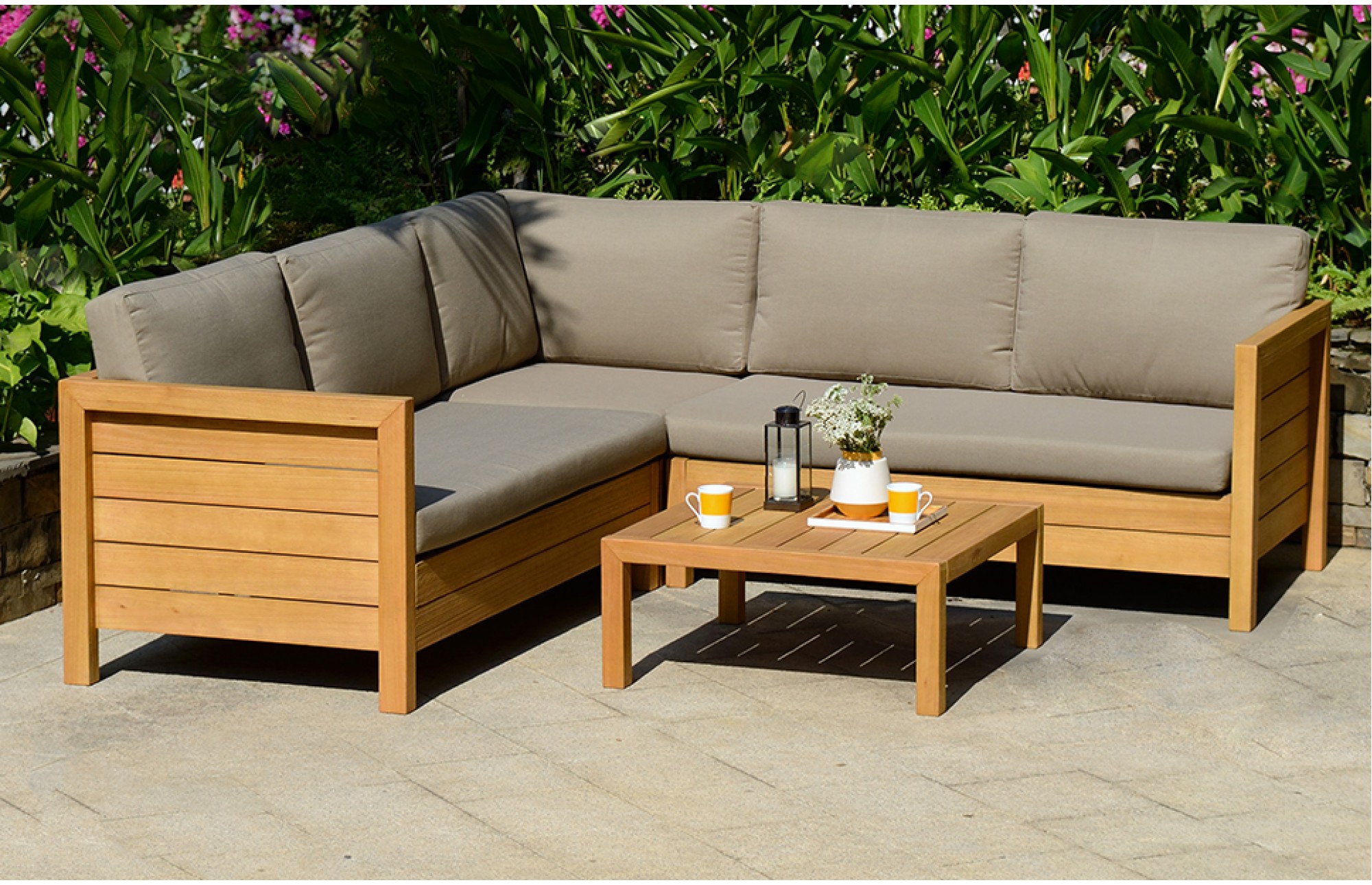 Teakwood L Shaped Sofa