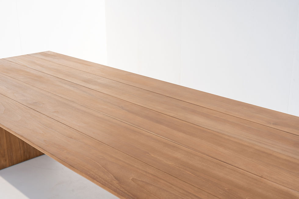 Thumbnail: teak wood outdoor dining table in dubai