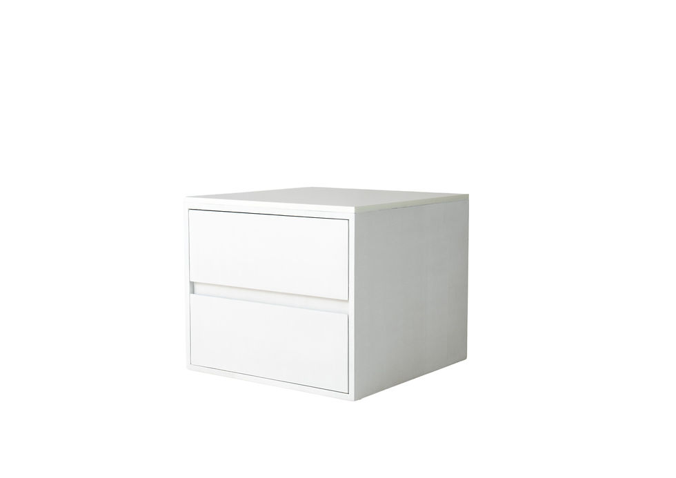 Thumbnail: Form Microcement Bedside Table with Marble Top in Dubai