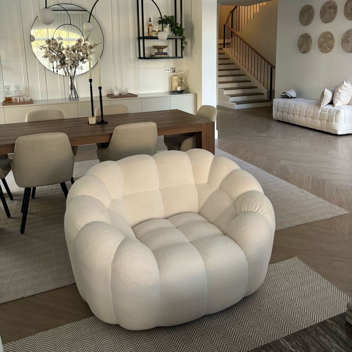 Boucle Fabric Bubble Chair in Dubai