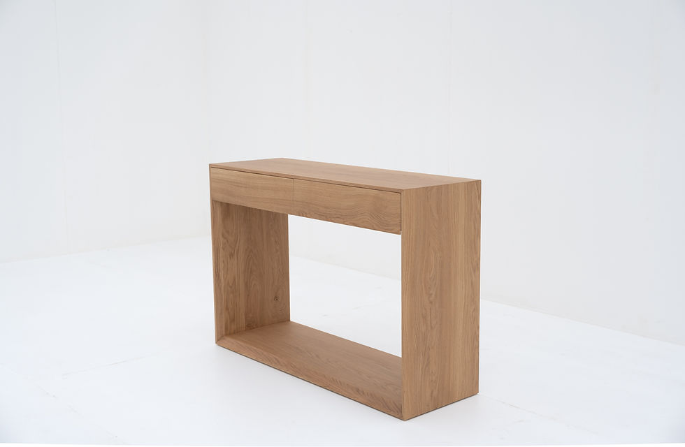 Thumbnail: Oak Console table with 2 Drawers
