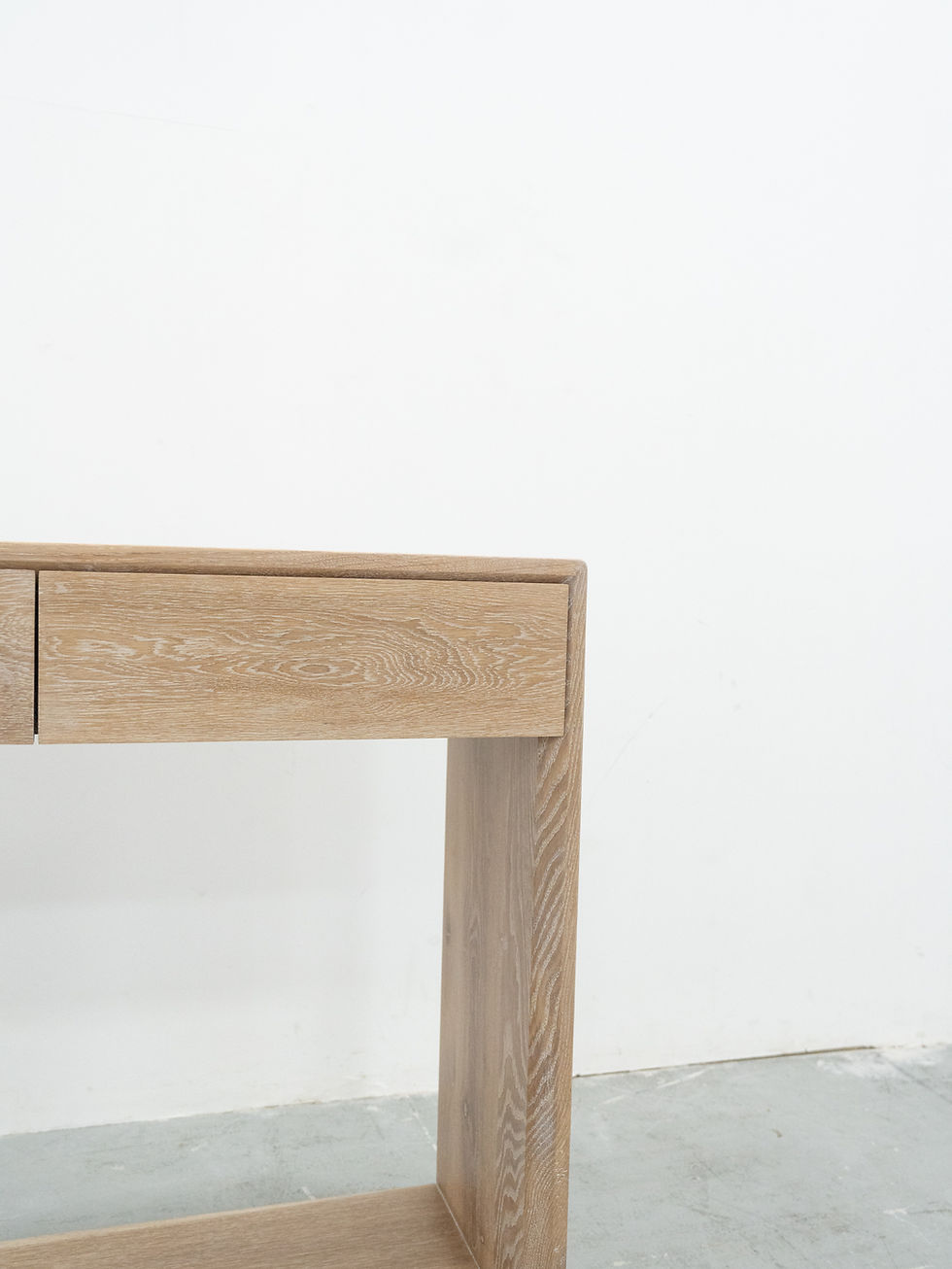 Thumbnail: whitewashed oak wood console table in Dubai
