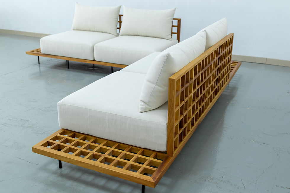Thumbnail: Outdoor Teak L shaped corner Sofa in Dubai