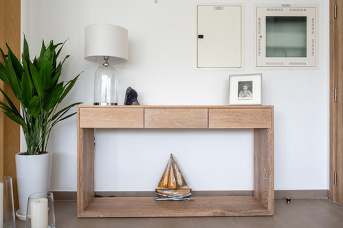 Oak Console Table Drawers