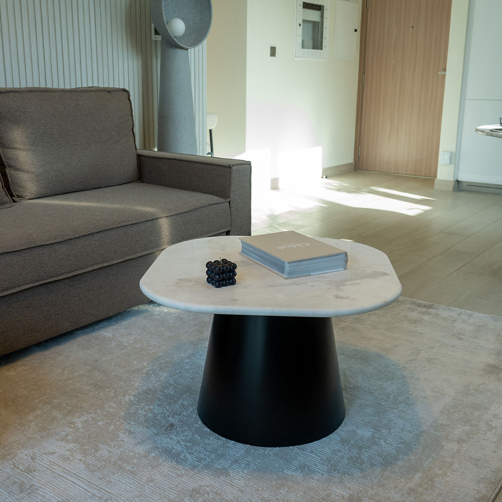Thumbnail: Marble coffee table with black base in dubai