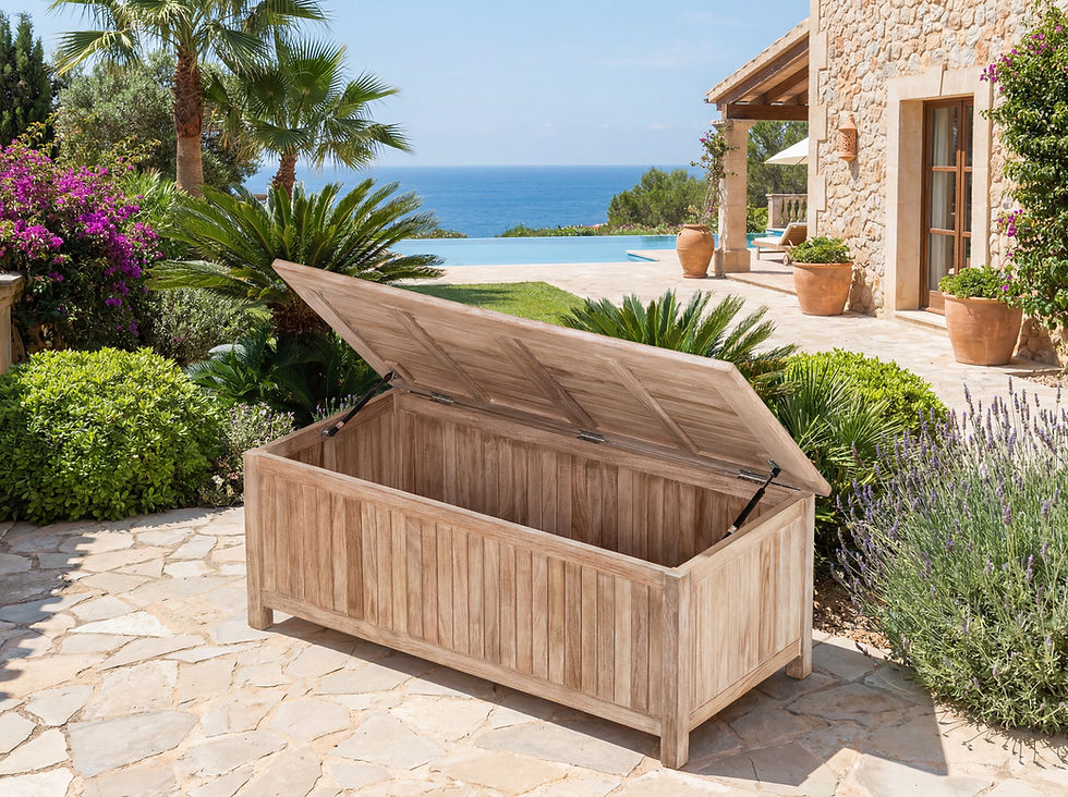 Loxley Outdoor Storage Box in teak wood – outdoor storage box in Dubai by Adams Furniture