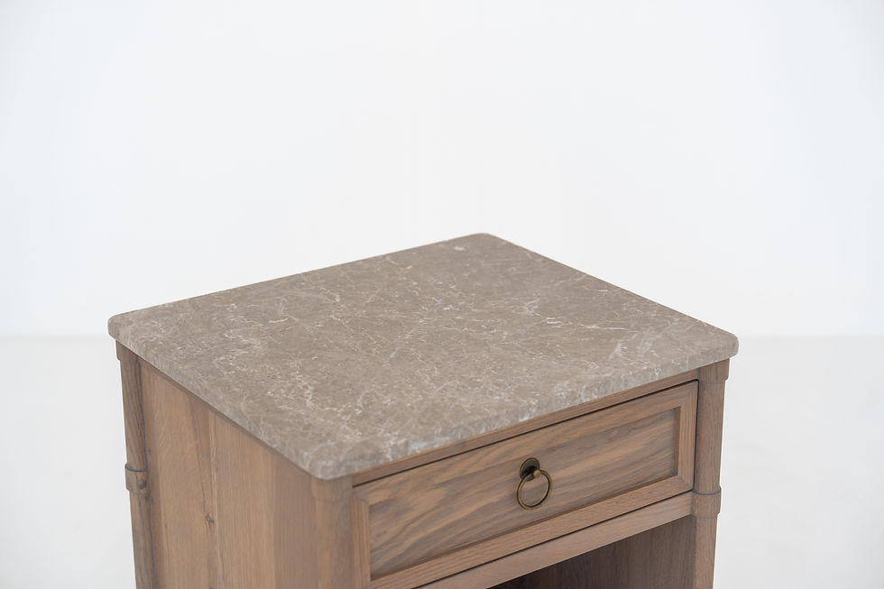 Elara Marble and Oak Nightstand in Dubai