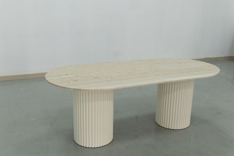 Thumbnail: Oval Travertine Dining Table in Dubai