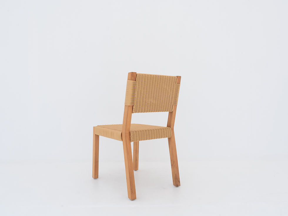 Thumbnail: Modern Teak & Rattan Dining Chair