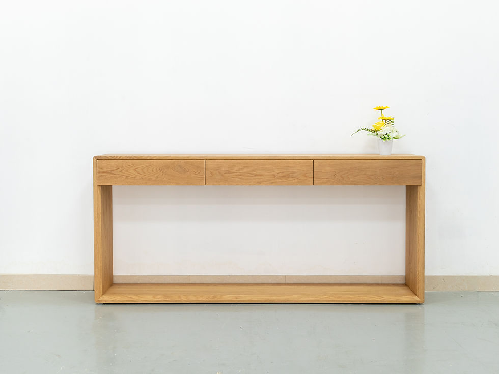 Thumbnail: Solid oak wood console table with drawers in dubai
