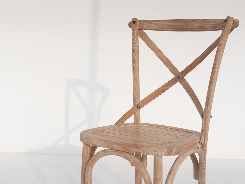 Thumbnail: Whitewashed Teak Cross Back Chair in Dubai